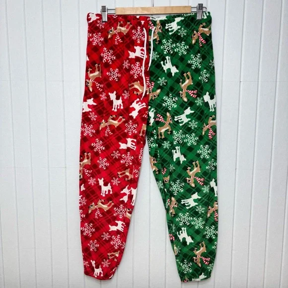 Rudolph‎ the Red-Nosed Reindeer Women's Velour Jogger Pajamas, Allover Print M - Picture 3 of 10